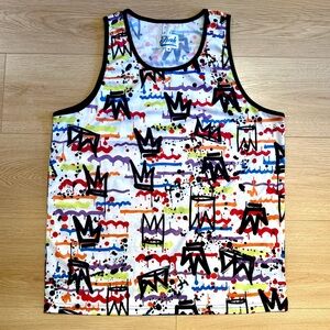 Fresh Multicolor Graffiti Crown Tank Top